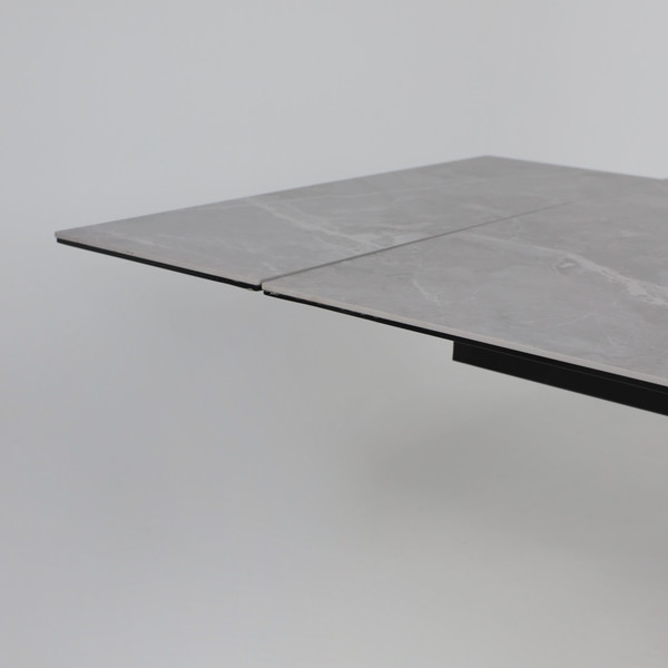 Изображение товара Обеденный стол Аврора Монако 1600/2240x900 (камень серый Greys Grey/черный матовый)
