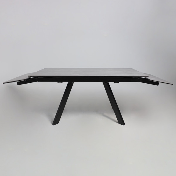 Изображение товара Обеденный стол Аврора Монако 1600/2240x900 (камень серый Greys Grey/черный матовый)