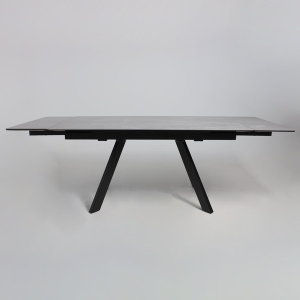 Изображение товара Обеденный стол Аврора Монако 1600/2240x900 (камень серый Greys Grey/черный матовый)