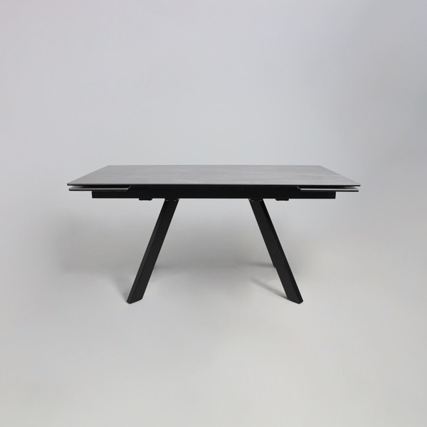 Изображение товара Обеденный стол Аврора Монако 1600/2240x900 (камень серый Greys Grey/черный матовый)