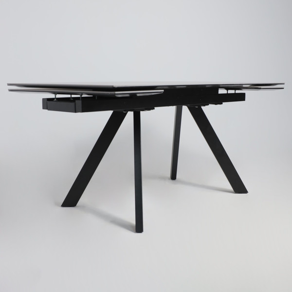 Изображение товара Обеденный стол Аврора Монако 1600/2240x900 (камень серый Greys Grey/черный матовый)