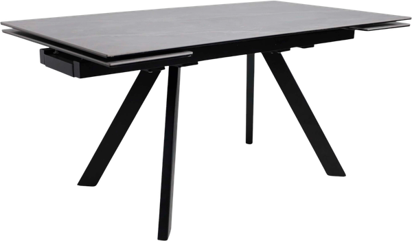 Изображение товара Обеденный стол Аврора Монако 1600/2240x900 (камень серый Greys Grey/черный матовый)