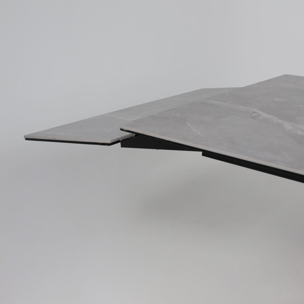 Изображение товара Обеденный стол Аврора Монако 1600/2240x900 (камень серый Greys Grey/черный матовый)