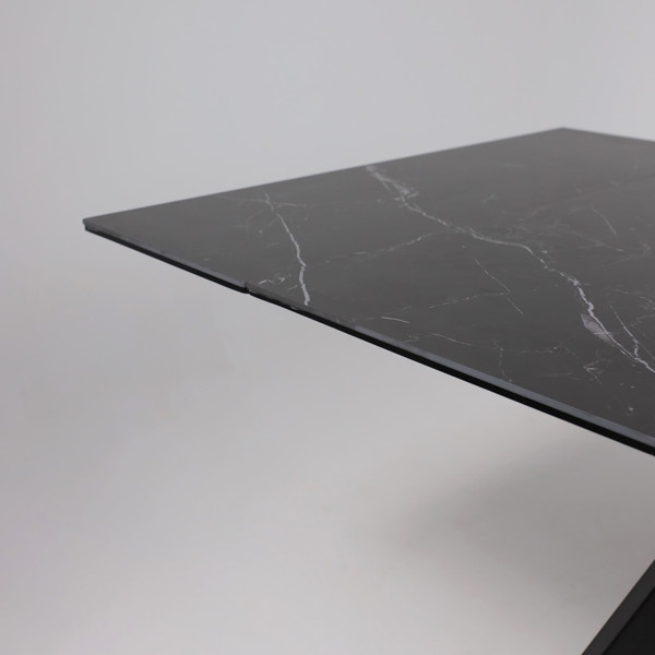 Изображение товара Обеденный стол Аврора Монако 1600/2240x900 (камень черный Greys Black/черный матовый)