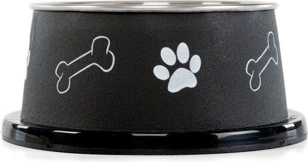 Изображение товара Миска для животных ZooZooZoo Лапки и косточки SWT-6017-300/black (черный)