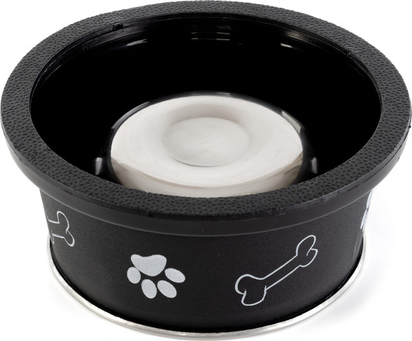 Изображение товара Миска для животных ZooZooZoo Лапки и косточки SWT-6017-300/black (черный)