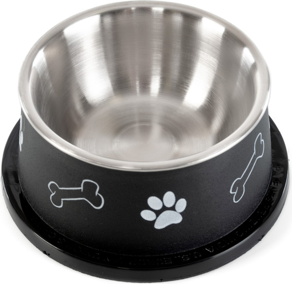 Изображение товара Миска для животных ZooZooZoo Лапки и косточки SWT-6017-300/black (черный)