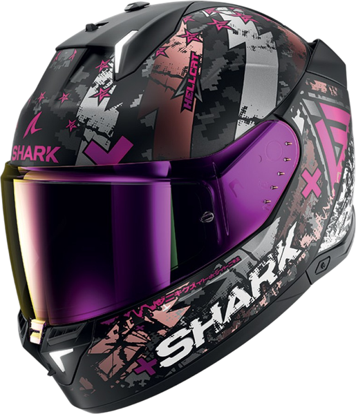 Изображение товара Мотошлем Shark Helmets Skwal i3 Hellcat Mat / HE0829E-KUV-XS (XS, черный матовый/серебристый/фиолетовый)