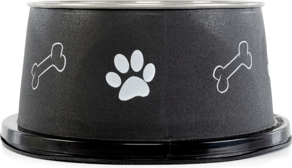 Изображение товара Миска для животных ZooZooZoo Лапки и косточки SWT-6017-500/black (черный)