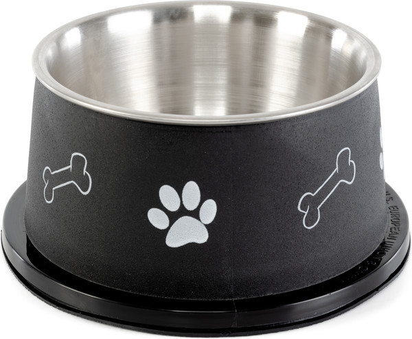 Изображение товара Миска для животных ZooZooZoo Лапки и косточки SWT-6017-500/black (черный)