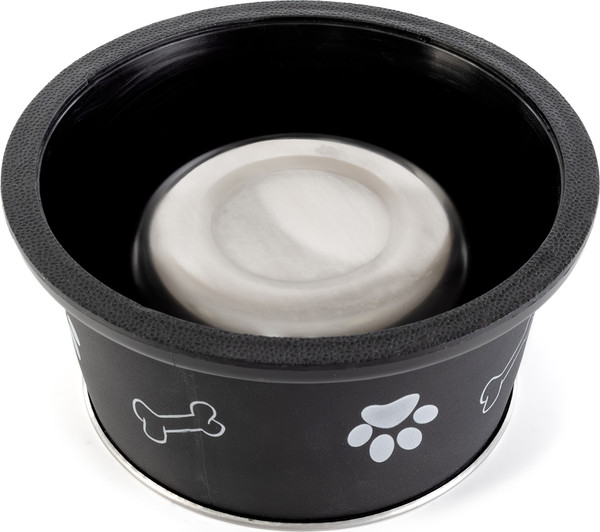 Изображение товара Миска для животных ZooZooZoo Лапки и косточки SWT-6017-800/black (черный)