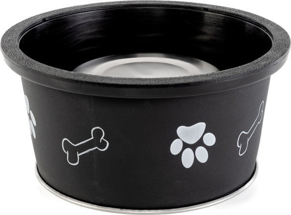 Изображение товара Миска для животных ZooZooZoo Лапки и косточки SWT-6017-800/black (черный)