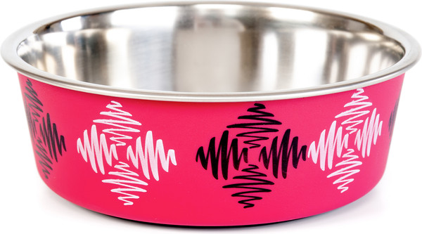 Изображение товара Миска для животных ZooZooZoo Ромбы SWT-6001-450/rhomb (розовый)