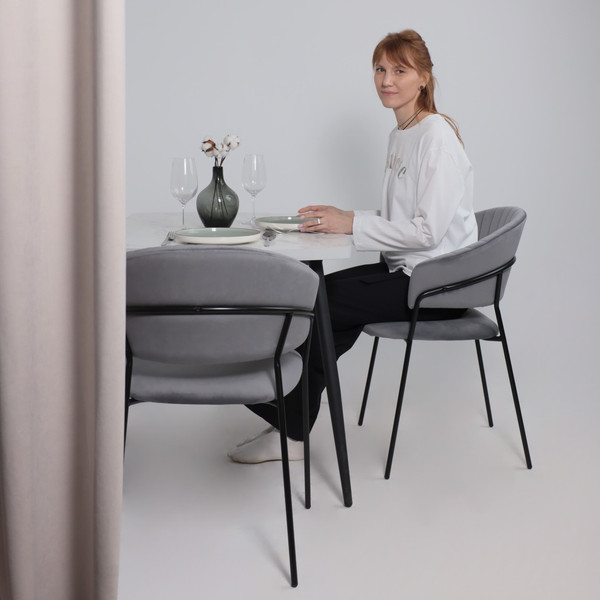 Изображение товара Стул Алвест AV 433 (темно-серый бархат H-15/черный)