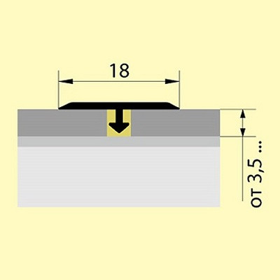 Изображение товара Профиль декоративный Русский Профиль Т-образный 18мм 0.9м (венге)