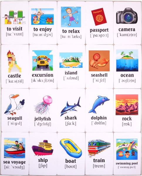 Изображение товара Развивающие карточки Улыбка В отпуске. Учим английские слова (4607929348457)
