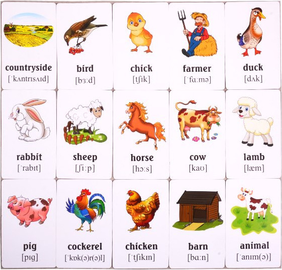 Изображение товара Развивающие карточки Улыбка На ферме. Учим английские слова (4607929348433)