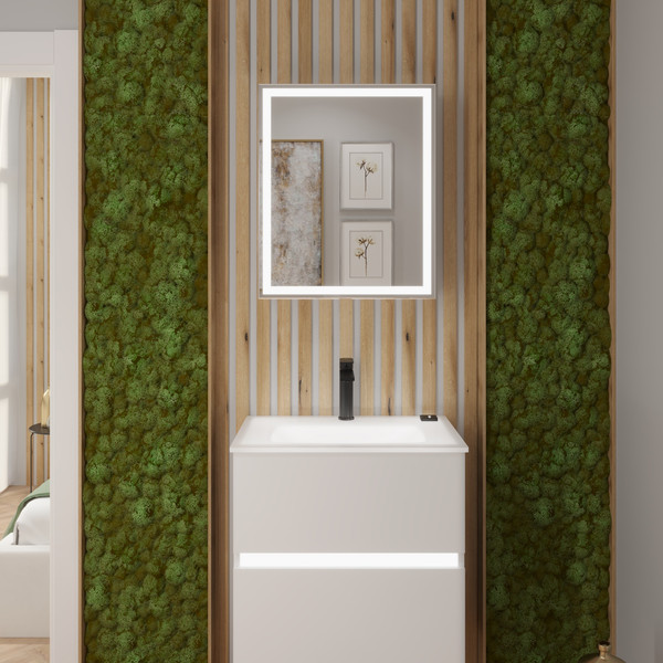 Изображение товара Шкаф с зеркалом для ванной Lauter Emma (с подсветкой, белый глянец)