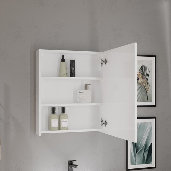 Изображение товара Шкаф с зеркалом для ванной Lauter Emma (с подсветкой, белый глянец)