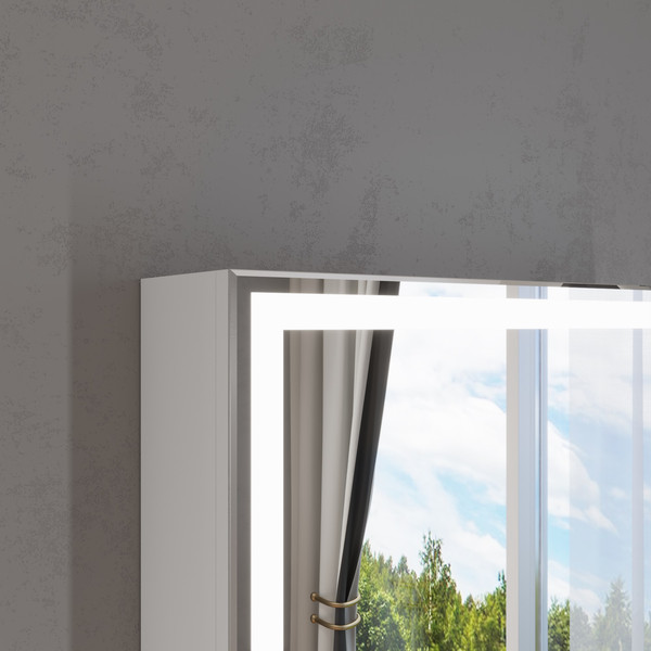 Изображение товара Шкаф с зеркалом для ванной Lauter Emma (с подсветкой, белый глянец)