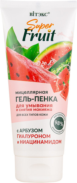 Изображение товара Пенка для умывания Витэкс Super Fruit Мицеллярная с арбузом, гиалуроном и ниацинамидом (200мл)