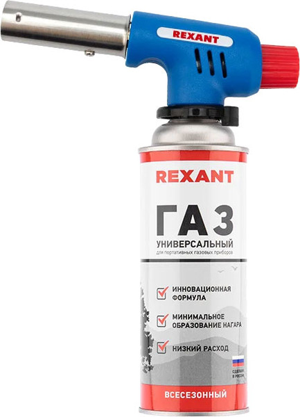 Изображение товара Горелка газовая Rexant GT-19 / 12-0019-14 (с пьезоподжигом + газовый баллон)