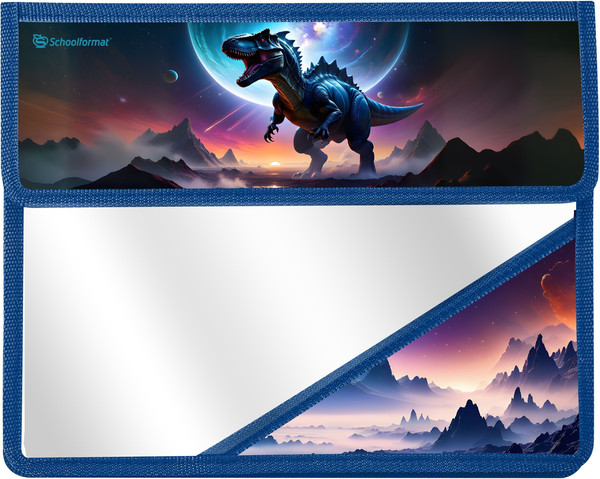 Изображение товара Папка для тетрадей Schoolformat Космические динозавры / ПТПЛ1А5-КД (синий)