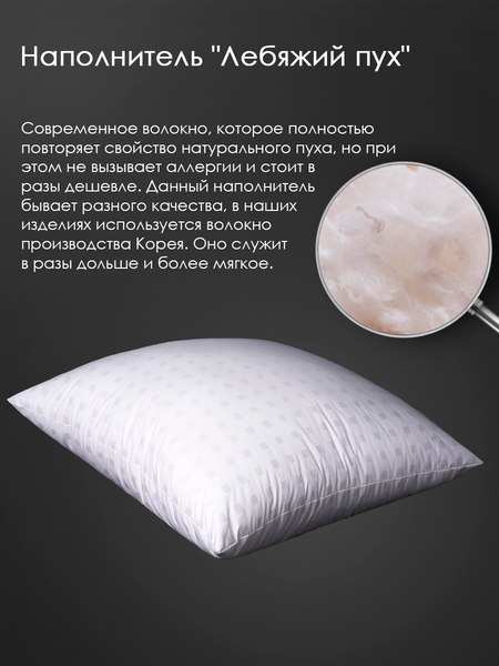 Изображение товара Подушка для сна Реноме For Men 68х68 14/132 (заменитель лебяжьего пуха тик)