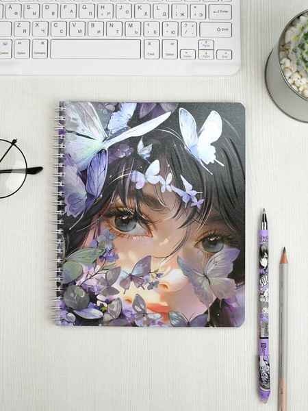 Изображение товара Тетрадь Феникс+ Copybook. Девушка с бабочками / 68517