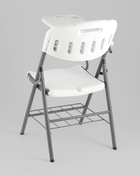 Изображение товара Стул складной Stool Group Банкетный со столиком и полкой D25X-SH (белый)