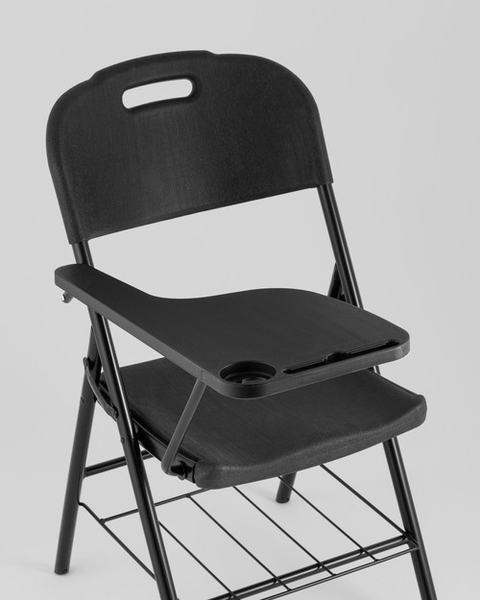 Изображение товара Стул складной Stool Group Банкетный со столиком и полкой D25X-SH (черный)