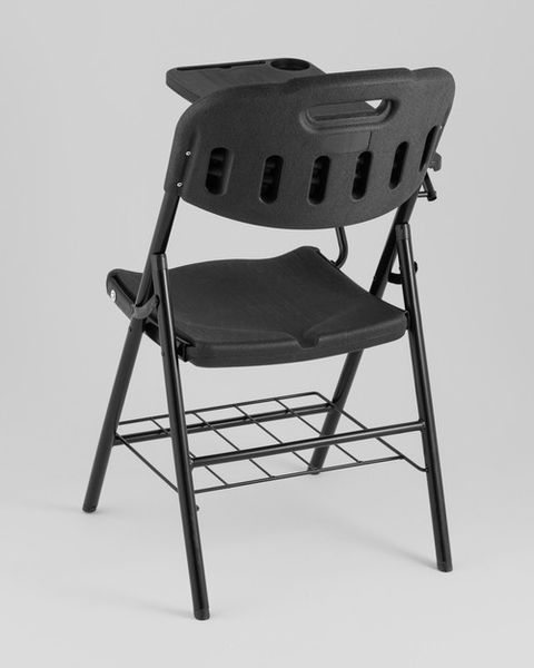 Изображение товара Стул складной Stool Group Банкетный со столиком и полкой D25X-SH (черный)