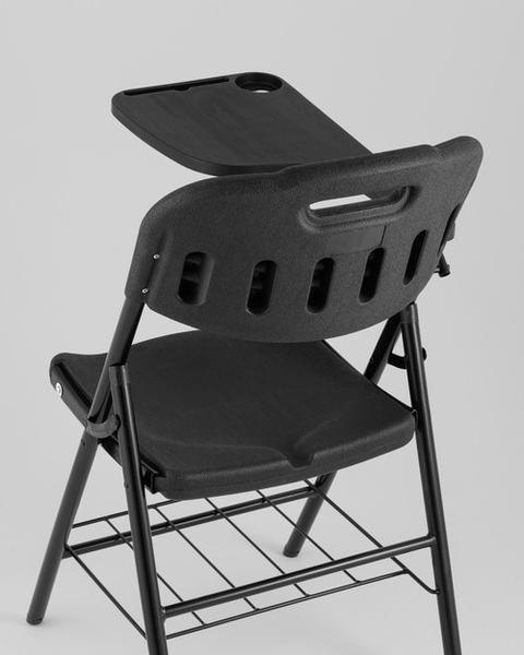 Изображение товара Стул складной Stool Group Банкетный со столиком и полкой D25X-SH (черный)