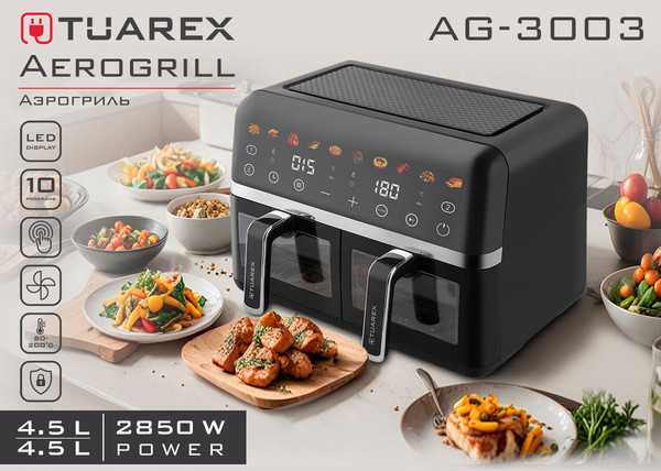 Изображение товара Аэрогриль Tuarex AG-3003 (черный/стальной)
