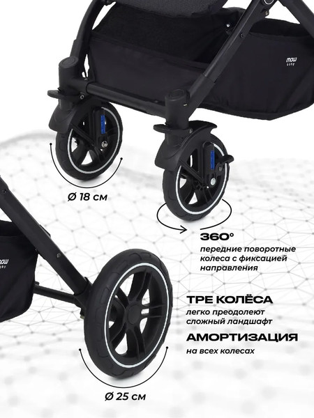 Изображение товара Детская прогулочная коляска MOWbaby Turbo 2.0 / MB021 (черный)