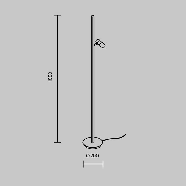 Изображение товара Торшер Maytoni Thin MOD395FL-L28B3K (черный)