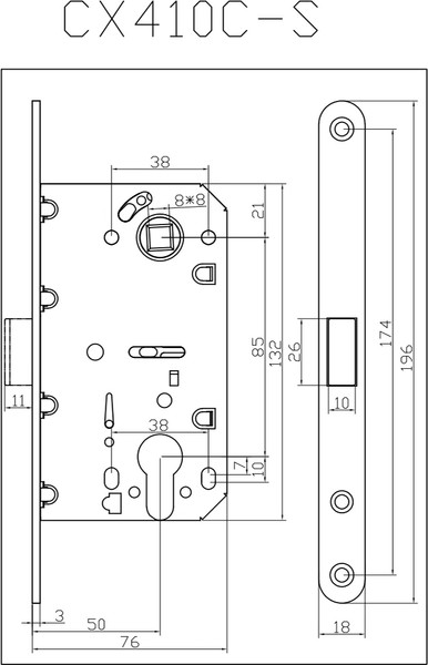 Изображение товара Защелка врезная Lockstyle М410C NBM (матовый никель)