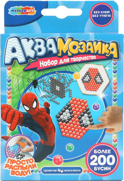 Изображение товара Развивающая игра MultiArt Аквамозаика 200 бусин спайдер / AQUA-122284