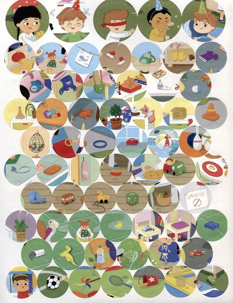 Изображение товара Развивающая книга Malamalama Виммельбух с наклейками. Детский сад, мягкая обложка