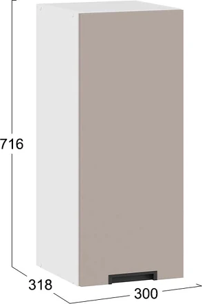 Изображение товара Шкаф навесной для кухни ТриЯ Гренада 1В3 (белый/холст латте)