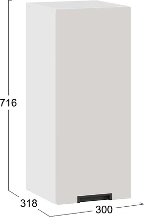 Изображение товара Шкаф навесной для кухни ТриЯ Гренада 1В3 (белый/холст мокко)