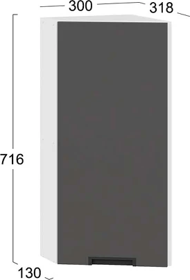 Изображение товара Шкаф навесной для кухни ТриЯ Гренада 1В3Т (белый/холст вулкан)