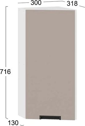 Изображение товара Шкаф навесной для кухни ТриЯ Гренада 1В3Т (белый/холст латте)