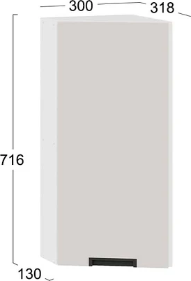 Изображение товара Шкаф навесной для кухни ТриЯ Гренада 1В3Т (белый/холст мокко)