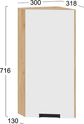 Изображение товара Шкаф навесной для кухни ТриЯ Гренада 1В3Т (дуб крафт золотой/холст белый)