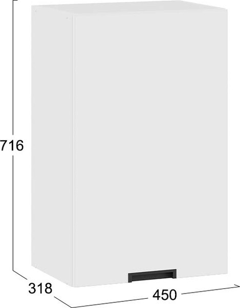 Изображение товара Шкаф навесной для кухни ТриЯ Гренада 1В45 (белый/холст белый)