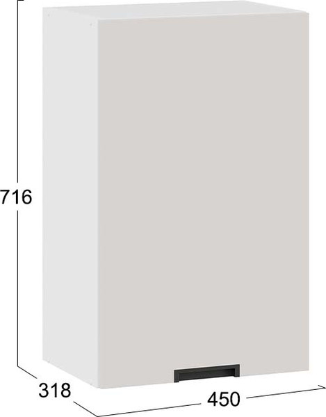 Изображение товара Шкаф навесной для кухни ТриЯ Гренада 1В45 (белый/холст мокко)