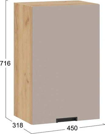 Изображение товара Шкаф навесной для кухни ТриЯ Гренада 1В45 (дуб крафт золотой/холст латте)