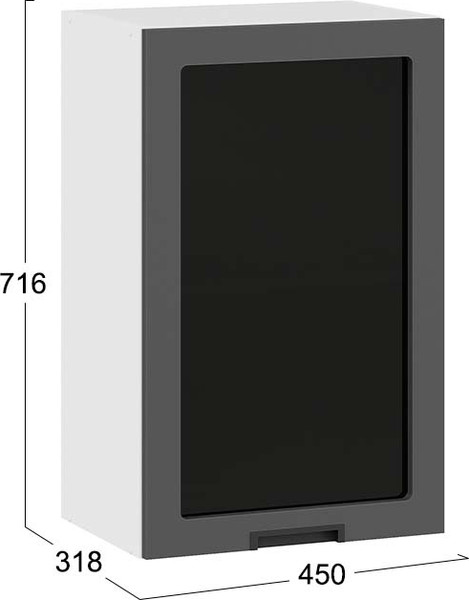 Изображение товара Шкаф навесной для кухни ТриЯ Гренада 1В45С (белый/холст вулкан)