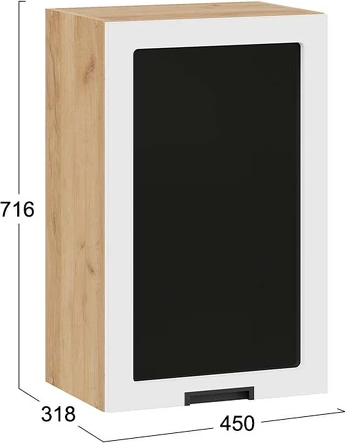 Изображение товара Шкаф навесной для кухни ТриЯ Гренада 1В45С (дуб крафт золотой/холст белый)